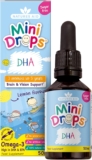 Natures Aid DHA Omega-3 Mini Drops for Babies & Kids 50ml Supports Brain & Vision Health Sugar-Free, Vegan, Gluten-Free, Non-GMO Growth Support for Children Age 0-5 Years Old Dropper Included