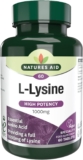 Natures Aid L-Lysine 1000mg High Strength Essential Amino Acid Supports Immune System, Muscle Recovery, Collagen, Bone Health & Energy Vegan, Gluten-Free – 60 Tablets