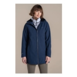 Navy Craghoppers Hopegill Longline Hooded Windproof Water-Repellent Softshell