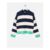 Navy & Cream Striped Collared Knitted Jumper