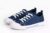 Navy Eyelet Canvas Lace up Trainer
