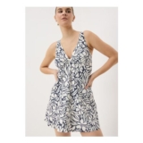 Navy Floral Shapewear Swim Dress