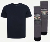 Navy Slim Fit T-Shirt (L) / Star Wars Mandalorian Grogu Charcoal Socks Gift Box (6-8.5 /9-12) £1.50 10% Off George Points Free C&C