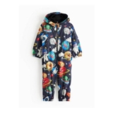 Navy Space Print Fleece Lined Puddle Suit