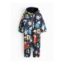 Navy Space Print Fleece Lined Puddle Suit