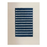 Navy Woven Stripe Bath Mat Price