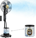 NebulaFlow Mist Fan, 2026 Upgraded 4L Large Water Tank Mister Cooling Fan, 5 Speeds 3 Modes Misting Standing Fan, Pedestal Fan with Remote, Oscillating Floor Fan for Bedroom, Home, Office, Patio