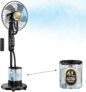 NebulaFlow Mist Fan, 2026 Upgraded 4L Large Water Tank Mister Cooling Fan, 5 Speeds 3 Modes Misting Standing Fan, Pedestal Fan with Remote, Oscillating Floor Fan for Bedroom, Home, Office, Patio