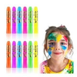Neon Face and Body Paint Kit, 10 Colors, UV Glow