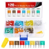 Nilight 120Pcs Blade Fuses Assortment 5, 7.5, 10, 15, 20, 25, 30 AMP Regular Mini ATM/APM Blade Fuses