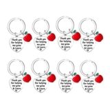 Nimteve 8 Pcs Stainless Steel Teacher Appreciation Keyrings