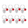 Nimteve 8 Pcs Stainless Steel Teacher Appreciation Keyrings