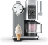 Ninja CREAMi Scoop and Swirl Soft Serve and Ice Cream Maker with 2x Tubs, 13 Functions, Makes Ice Cream, Soft Serve, Gelato, Sorbet, Milkshakes and More, Mix-In Option, Platinum Silver, NC701UK