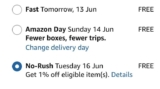 No Rush Delivery Save 1% at Amazon