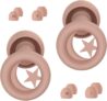 Noise Cancelling Ear Plugs for Sleep, Work, Study, Travel – Soft Silicone Reusable Earplugs – NRR 25-33dB Noise Reduction – Comfortable & Portable (Beige (Moon Light) 1 Pair, XS, S, M, L)