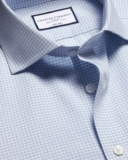 Non-Iron Stretch Poplin Gingham Shirt – Various Colours – Free C&C