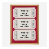 North Pole Tickets Wall Art 44x32cm