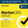 Norton 360 Deluxe 2026, Antivirus software for 5 Devices and 1-year subscription