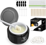 Nose Waxing Kit for Men and Women, Nose Hair Removal Wax with 100g Wax Beads, 5 Nose Ear Waxing Sticks and 10 Moustache Stencils for Home & Travel, Smart Wax Pot with USB Rapid Heating