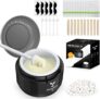 Nose Waxing Kit for Men and Women, Nose Hair Removal Wax with 100g Wax Beads, 5 Nose Ear Waxing Sticks and 10 Moustache Stencils for Home & Travel, Smart Wax Pot with USB Rapid Heating