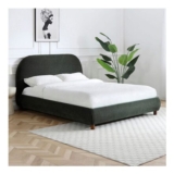 Nova Olive Double Boucle Upholstered Bed Frame with Headboard