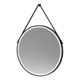 Nuie Matt Black round Illuminated Mirror 800mm