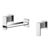 Nuie Windon Chrome Wall Mounted 3 Tap Hole Basin Mixer