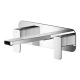 Nuie Windon Chrome Wall Mounted 3 Tap Hole Basin Mixer with Plate