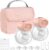 Nuliie Wearable Breast Pump Electrical with Storage Bag, LED Display, 4 Modes and 12 Suction Levels, Portable Hands Free Breast Pump with 14/17/20/24/27mm Flange (2 Packs, Pink)