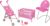 Nursey Playset 7 Piece Nursery Playset Doll Highchair, Crib, Doll Car Seat & Reusable Cutlery Set Prams, Pushchairs and Dolls Accessories for Boys & Girls Age 3