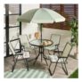 OHS 6-Piece Patio Set: Table, Chairs, Foldable Parasol