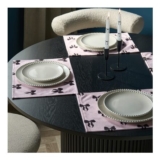 OHS Bow Print Light Pink Placemats (4-Pack)