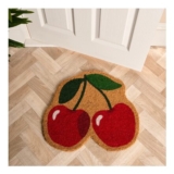 OHS Cherry Shape Print Coir Mat – Red/Natural