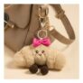 OHS Chloe The Bow Croissant Keyring – Natural/Hot Pink