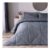 OHS Coverless Geo Quilted 7.5 Tog Duvet Set – Single, Grey