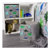 OHS Dinosaur Print Cube Storage Boxes, Grey – 2 Pack