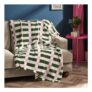 OHS Geometric Print Ultra Soft Throw – Green/Pink