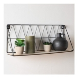OHS Geometric Wire and Wood Wall Shelf