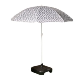 OHS Grey Geometric Outdoor Garden Parasol, UV-Resistant, 1.8m
