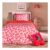 OHS Heart Leopard Print Duvet Cover Set Pink