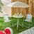 OHS Kids Daisy Print Bistro Set with Parasol – Sage/White