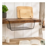 OHS Metal Wire Under-Shelf Basket, Black