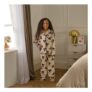 OHS Mini Me Bow Print Button-through Pyjama Set Monochrome