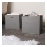 OHS Plain Cube Storage Boxes, Charcoal, 2-Pack