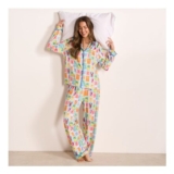 OHS Postcard Print Jersey Pyjama Set Blue