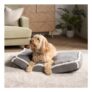 OHS Rectangular Sherpa Bind Mat Pet Bed – Grey/White