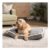 OHS Rectangular Sherpa Bind Mat Pet Bed – Grey/White
