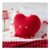 OHS Red Teddy Fleece Heart Shaped Cushion With Little Feet