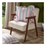 OHS Stripe Print Frill Cushion Covers – Pink/Green