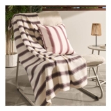 OHS Vintage Stripe Fleece Throw – Chocolate